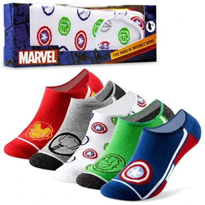 Afbeelding van Marvel Heren Sokken Zomer Antislip Onzichtbare voor Mannen 5 Pack Low Cut Captain America Iron Man Avengers No Show One size 7.5 11.5 Geschenken Hem, Meerkleurig,