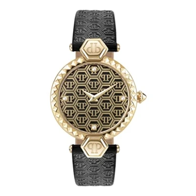Afbeelding van Philipp PLEIN Dameshorloge analoog kwarts COUTURE, zwart, Riemen.
