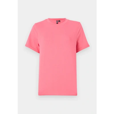 Afbeelding van Pieces Pcria FOLD UP Solid TEE Tshirt basic, Dames, Maat: XS, Pink lemonade
