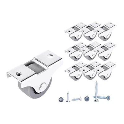 Afbeelding van (Pack van 10) 25 mm Kleine Wiel Castors Rubber Wielen voor Meubels Niet Swivel Plastic Apparaat &amp; Apparatuur Klein Schroeven Inbegrepen (10, EFN_DEUK_,