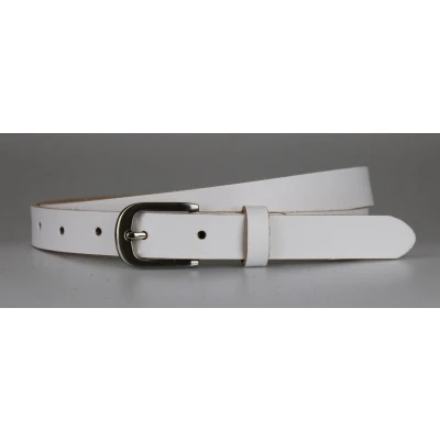 Afbeelding van Fana Belts smalle Dames riem wit Taillemaat 130 Witte leer XXL smal