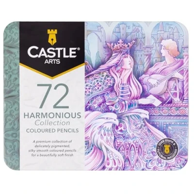 Afbeelding van Castle Art Supplies 72 Harmonieuze kleurpotlodenset Op wax gebaseerde, zachte kern kleurpotloden voor deskundig mengen Uniek gedempt en humeurig palet volwassen kunstenaars Georganiseerd in