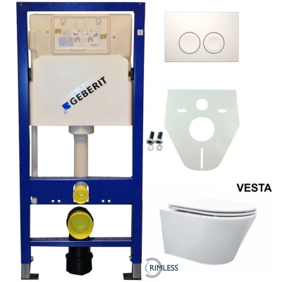 Afbeelding van Geberit UP 100 Vesta Rimless wc+ Flatline zitt.+ Delta 25 wit