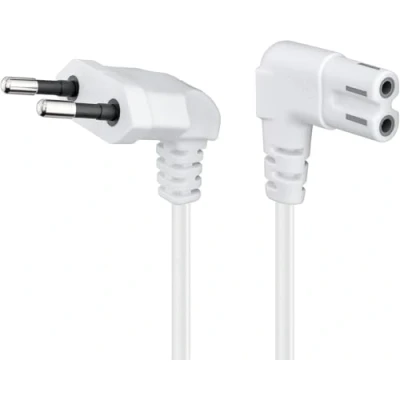 Afbeelding van Stroomkabel haaks euro plug naar C7 1,50m wit