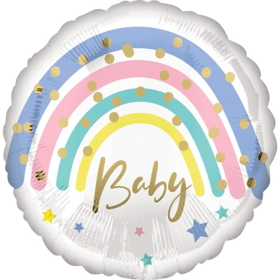 Afbeelding van Amscan Ballon Pastel Rainbow Baby Folie 40 Cm