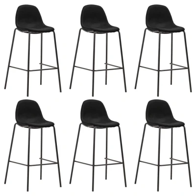 Afbeelding van Barstoelen 6 st stof zwart