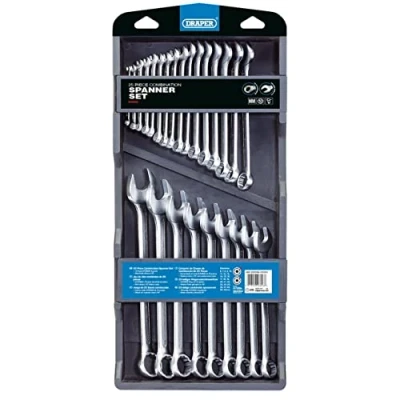 Afbeelding van Draper 26696 Hi Torq metrische combinatiesleutelset, 6mm 32mm, 25 stuks, blauw