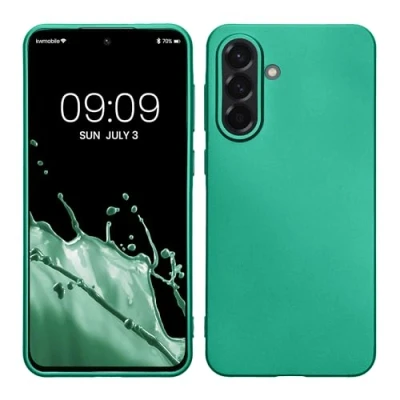 Afbeelding van kwmobile telefoonhoesje geschikt voor Samsung Galaxy A36 5G Hoesje smartphone Back cover in metallic donkergroen