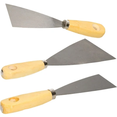 Afbeelding van Bruder Mannesmann Plamuurmessen set 3 delig 40 mm 60 100 staal hout