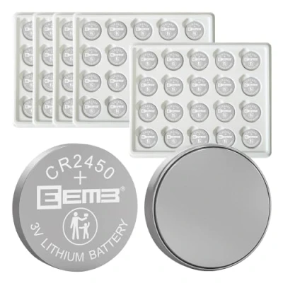 Afbeelding van EEMB 100 PACK CR2450 Batterij 3V Lithium 2450 Button Coin Cell Batteries DL2450,ECR250,BR2450 voor Horloge, Theelichtjes, Alarmsysteem, Autosleutel Fob, Calculators, Speelgoed, Spelletjes