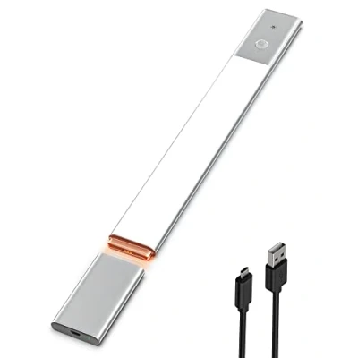 Afbeelding van EZVALO Led onderbouwlamp, 40 cm, draadloos, traploos dimbaar, afneembare batterij, 48 leds, 3500 K, warm wit, PIR Motion sensor voor de keuken, kledingkast en trap