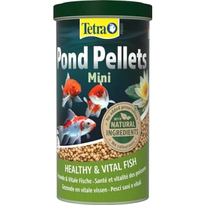 Afbeelding van Tetra Pond Pellets Mini Hoofdvoer voor kleine vijvervissen, drijvende voederpellets dagelijks voer, 1 l doos
