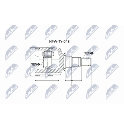 Afbeelding van Homokineet reparatie set, aandrijfas NTY NPW TY 048