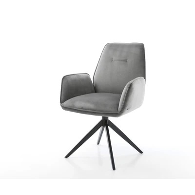 Afbeelding van Draaistoel Zoa Flex kruisframe breed zwart fluweel grijs 360 draaibaar