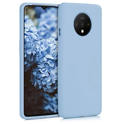 Afbeelding van kwmobile telefoonhoesje geschikt voor OnePlus 7T Hoesje met siliconen coating Smartphone case in mat lichtblauw