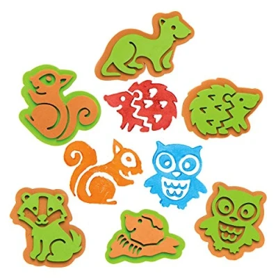 Afbeelding van Baker Ross AX198 Bosdieren Foam Stempels Set Van 10, Stempelset Voor Kinderen, Ideaal Kinderkunst En Knutselprojecten