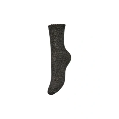 Afbeelding van PIECES Pcsebby Glitter Long 1 Pack Socks Noos, Zwart/Detail: GOLD KLEUR LUREX, Eén Maat