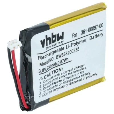 Afbeelding van vhbw 1 x reservebatterij voor Garmin 361 00097 00 smartwatch horloge fitnessarmband (230 mAh, 3,7 V, Li polymeer)