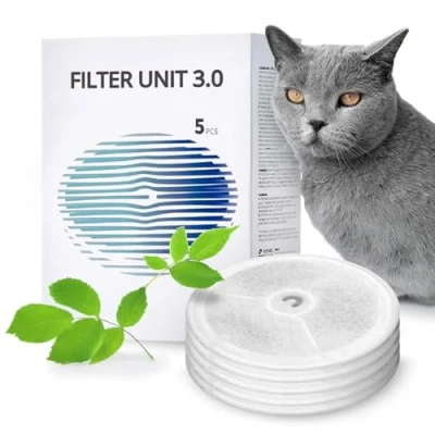 Afbeelding van Aquaflow Filter voor kattenfontein, 10 Kattenfonteinvervangingsfilters, Filtersysteem waterfonteinen katten met koolstoffilter en filternet, Compatibel PETKIT EVERSWEET