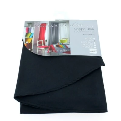 Afbeelding van Douceur D&#039;Intérieur 1720378, rechthoekige tafelkleed, 140 x 250 cm, Essentiel, polyester effen, zwart