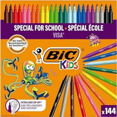 Afbeelding van Kleurstiften BicKids couleur medium assorti schoolbox à 144 stuks