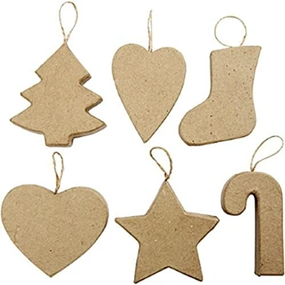 Afbeelding van Kersthangers Creotime 6 stuks, designs 7 8 cm
