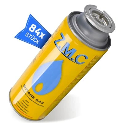Afbeelding van Z.M.C 84 x gaspatronen 227 g met ventiel type MSF 1a, universele butaangaspatronen bajonetaansluiting voor campingkooktoestel, gasverwarming, gasbrander