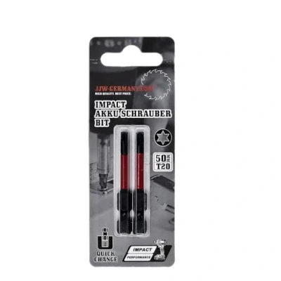 Afbeelding van jjw germany 2 stuks professionele vervanging Impact accuschroevendraaier bits Torx T 20 x 50 mm