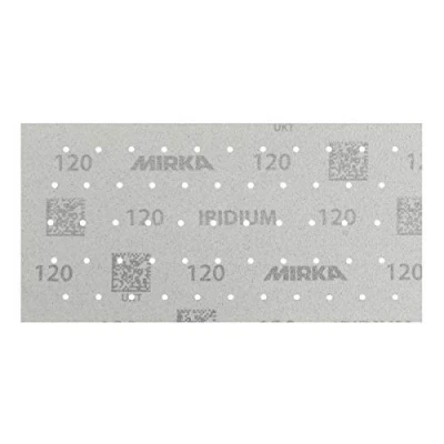 Afbeelding van Mirka Iridium Premium schuurpapier 115x230mm Klittenband 55 gaats, korrel 120, 50 st / Voor het schuren van lak, plamuur, grondverf, hout, staal, minerale materialen, kunststoffen