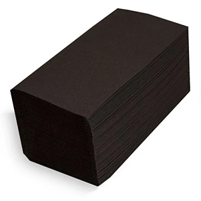 Afbeelding van MORIGAMI SER41008051 servet, 40 x cm, Airlaid 1/8 vouw, 30 servetten, zwart