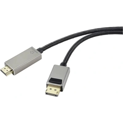 Afbeelding van Renkforce DisplayPort / HDMI Verbindingskabel stekker, A stekker 2.00 m Zwart UHD 8K @ 60 Hz, 4K 120 Hz RF 4995156 kabel