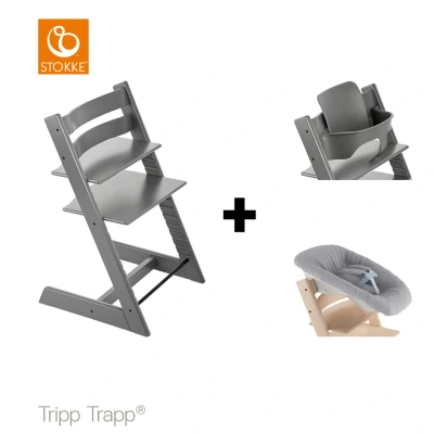 Afbeelding van Stokke Tripp Trapp Stoel Bundel met BabySet² Storm Grey en Newborn Set