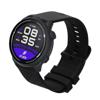 Afbeelding van kwmobile Sporthorloge bandje geschikt voor COROS PACE 2 / APEX (42mm) horlogeband Siliconen smartwatch band met carbon print in zwart