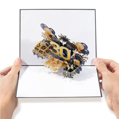Afbeelding van Diese Klappkarten pop Up 30e verjaardagskaart 50 x 20 cm (19,7&quot; 7,9&quot;) Gigantische 3D Happy Birthday kaart voor 30 jarigen Unieke grote upwenskaarten mannen en vrouwen