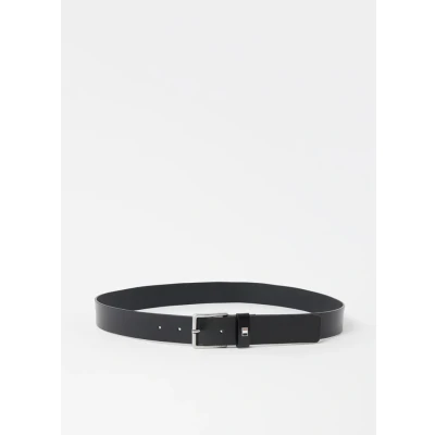 Afbeelding van HUGO BOSS heren Riem van leer in de kleur Zwart, maat: 115 cm
