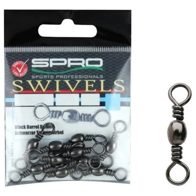 Afbeelding van Spro Black Barrel Swivel (10 pcs) Maat : 18