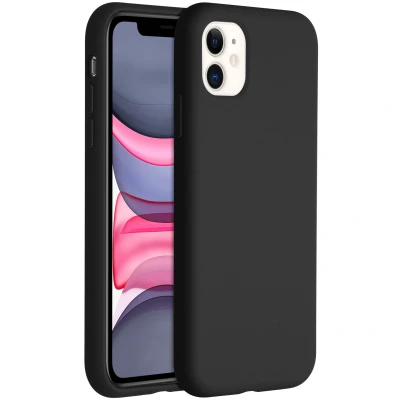 Afbeelding van Apple iPhone 11 Hoesje Siliconen en TPU (zacht) Accezz Softcase/Backcover Zwart Telefoonhoesje