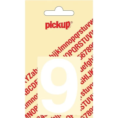 Afbeelding van Plakcijfer Helvetica 60 mm wit 9