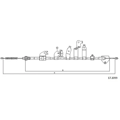 Afbeelding van METZGER 17.1099 Handremkabel Rechts achter 1972/1798mm Schijfremmen COFLE TOYOTA: Verso (AR20) 1.8, 2.0 D 4D, 2.2 CAT, 1.6 2009 2018