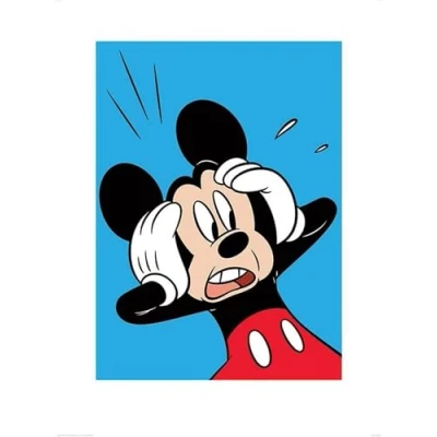 Afbeelding van Kunstdruk Mickey Mouse Shocked 60x80cm