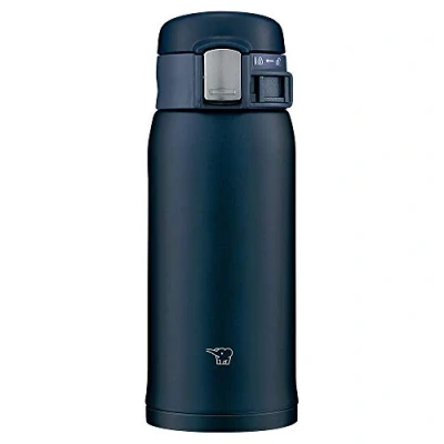 Afbeelding van Zojirushi SM SF36 AD waterfles, direct drinken, one touch opening, roestvrijstalen mok, 360 ml, marineblauw
