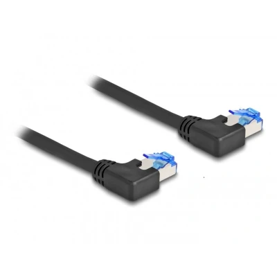 Afbeelding van Delock RJ45 Netzwerkkabel Cat.6A S/FTP links gewinkelt 0,5 m schwarz