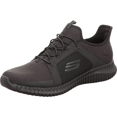 Afbeelding van Skechers Elite Flex 52640 Slip On Sneakers voor heren, Black Mesh Trim, 46 EU