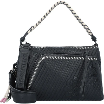 Afbeelding van Desigual Midsize Embossed Handtas, Dames, Maat: One Size, Black