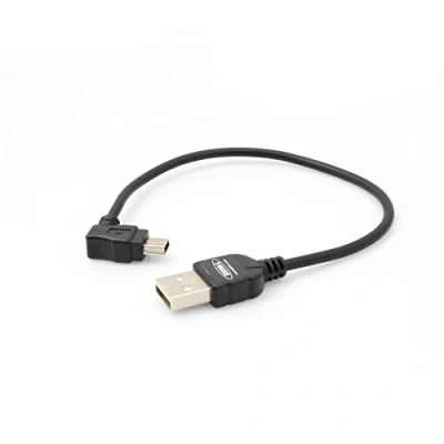Afbeelding van System S Mini USB kabel 90 graden hoek stekker datakabel oplaadkabel 20 cm
