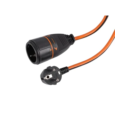 Afbeelding van Verlengsnoer Q link (Locking systeem, Randaarde, 3680 watt, Zwart/Oranje, 15 meter)