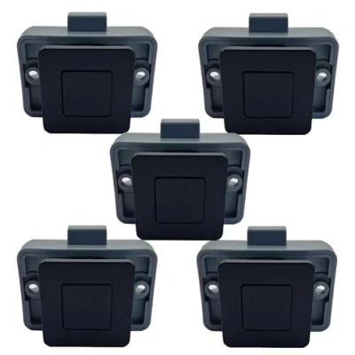 Afbeelding van MTSmart RV, metalen drukknop, kastsloten, vierkante ritssluiting, kastsloten voor campers, caravans, boten, jachten, marine, camper, sleutels (zwart, 5 stuks)