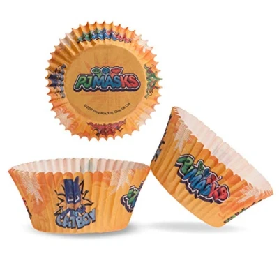 Afbeelding van Dekora Bakvormen set muffin en cupcakevormen papier 25 stuks PJ maskers