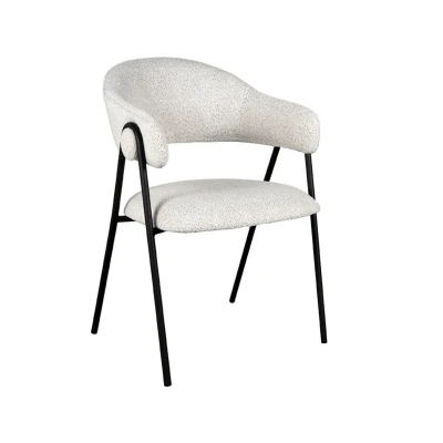 Afbeelding van LABEL51 Lowen eetkamerstoel bouclé ecru Boucle