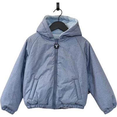 Afbeelding van Ducksday Omkeerbare Winterjas Kinderen Jongen Meisje Waterdicht Sherpa fleece Winddicht Bomberjacket Jeans blauw Lichtblauw teddy Unisex maat 92/98